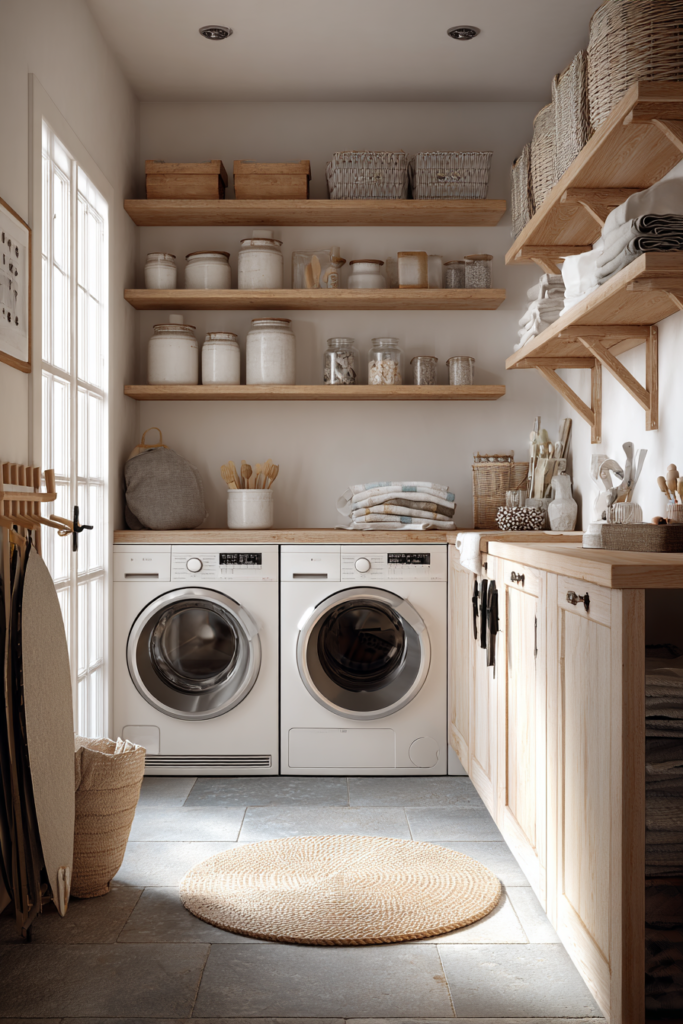 minimalist laundry room scandinavian makeover for small laundry room